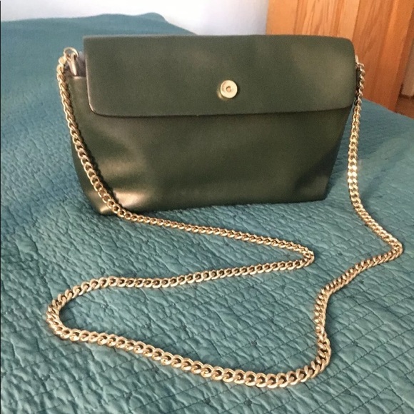 New w/ tags Zara Green Cocktail Purse Gold Chain - Picture 7 of 7